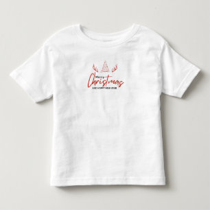 Red and White Simple Frohe Weihnachten Kleinkind T-shirt