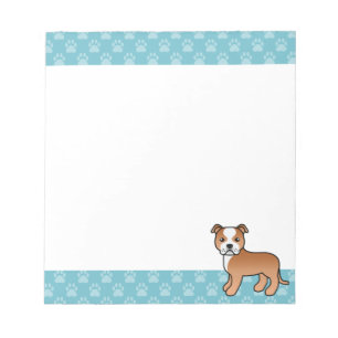 Red and White Staffordshire Bull Terrier Dog Notizblock