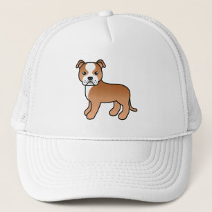 Red and White Staffordshire Bull Terrier Dog Truckerkappe
