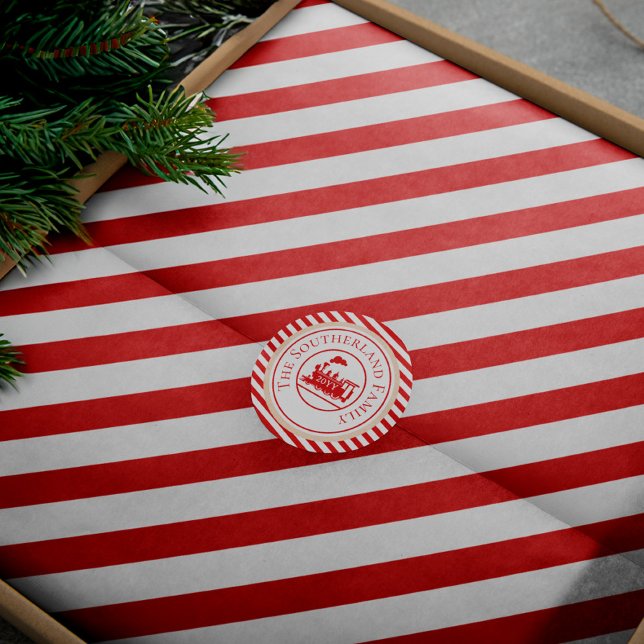 Red and White Strip Candy Cane Weihnachtsmuster Seidenpapier (Red And White Stripe Candy Cane Christmas Pattern Tissue Paper)