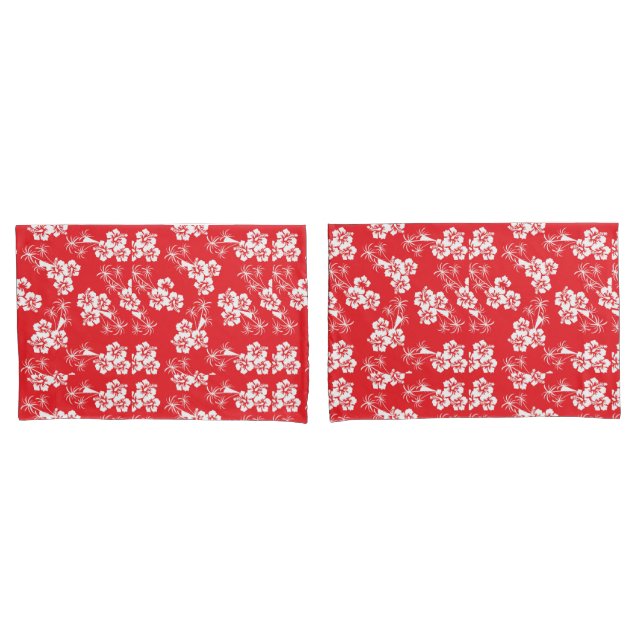 Red And White Tropics  Kissenbezug (Vorderseite-Set)