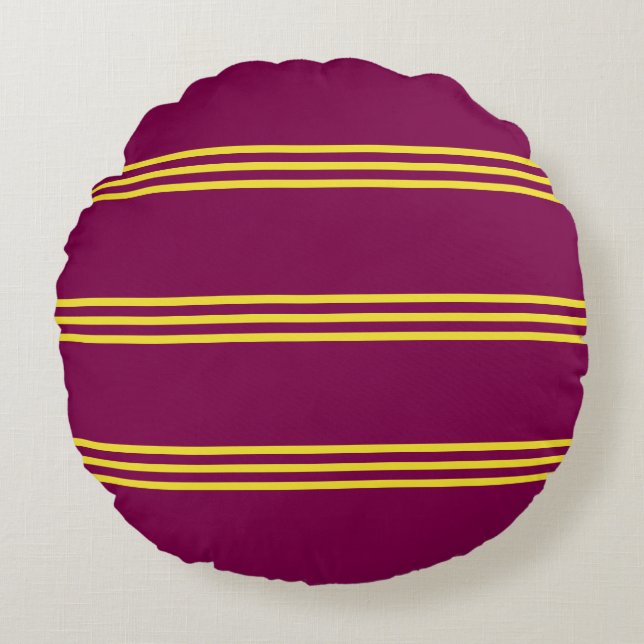 Red and Yellow Round Pillow Rundes Kissen (Vorderseite)