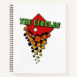 Red and Yellow Squares with Green the Circles Text Notizbuch