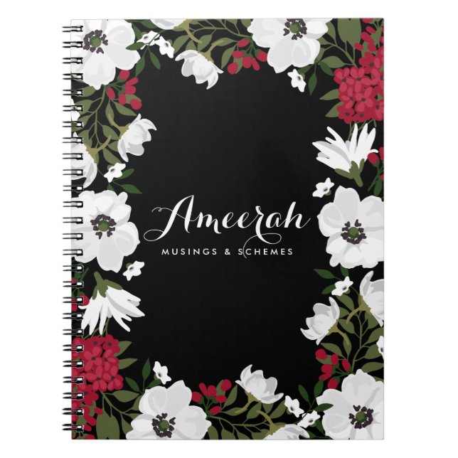 Red Anemone Blooms Personalisiertes Notebook Notizblock (Vorderseite)