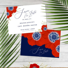 💮 Red Anemone Wedding Watercolor Rette unser Datu Save The Date