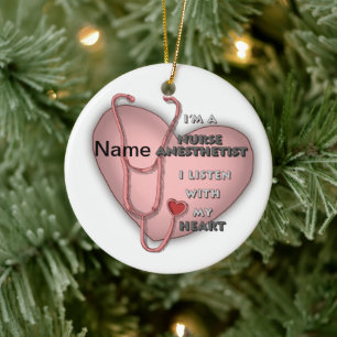 Red Anesthetist Nurse Coeur ornement