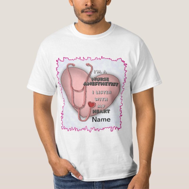 Red Anesthetist Nurse Heart t-shirt (Vorderseite)