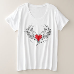 Red Angel Coeur avec ailes