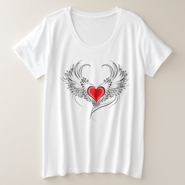 Red Angel Coeur avec ailes (Design devant)