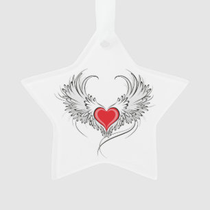 Red Angel Coeur avec ailes