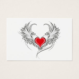 Red Angel Coeur avec ailes
