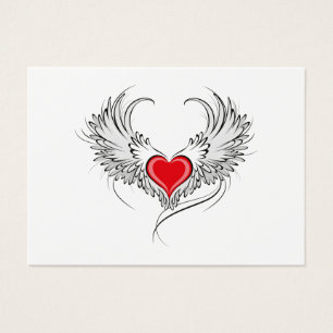 Red Angel Coeur avec ailes
