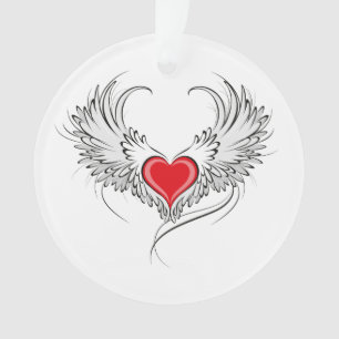 Red Angel Coeur avec ailes