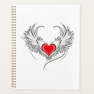Red Angel Coeur avec ailes