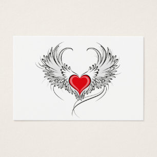 Red Angel Coeur avec ailes