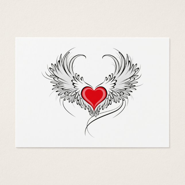 Red Angel Heart mit Flügeln (Vorderseite)