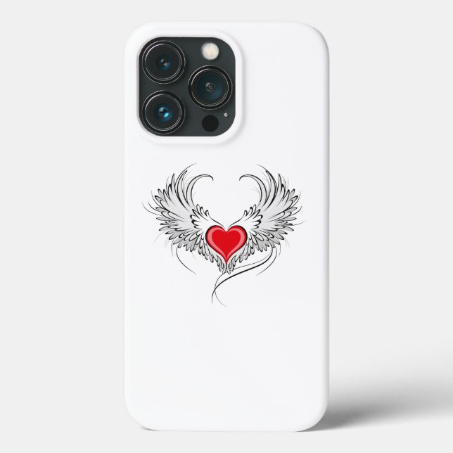 Red Angel Heart mit Flügeln Case-Mate iPhone Hülle (Rückseite)