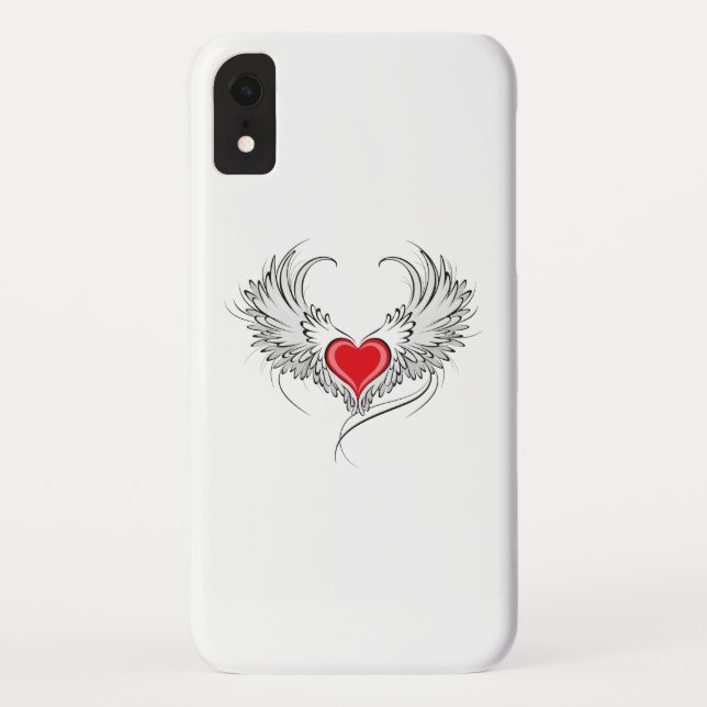 Red Angel Heart mit Flügeln Case-Mate iPhone Hülle (Rückseite)