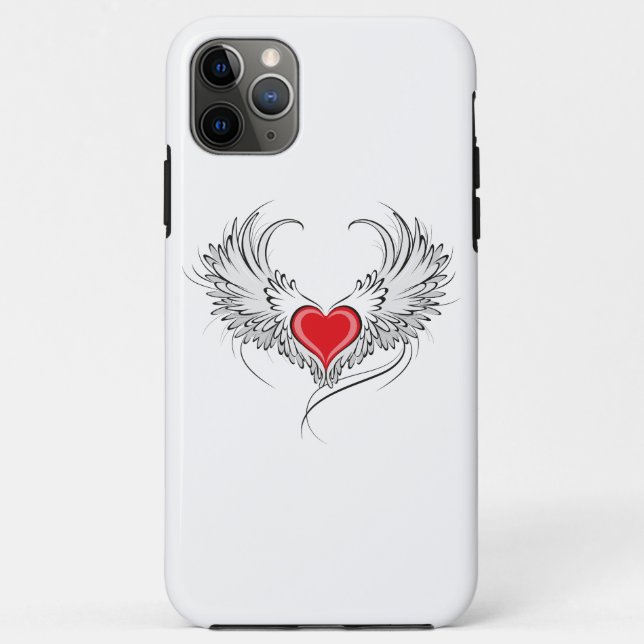 Red Angel Heart mit Flügeln Case-Mate iPhone Hülle (Rückseite)