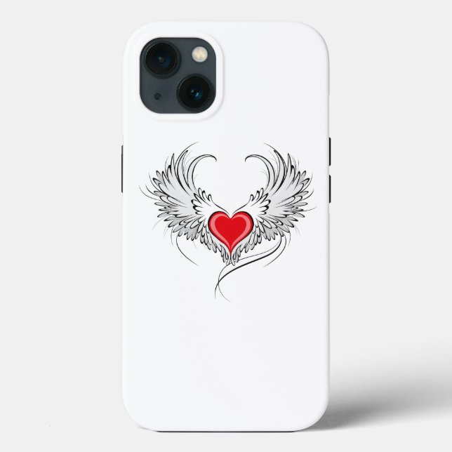 Red Angel Heart mit Flügeln Case-Mate iPhone Hülle (Rückseite)