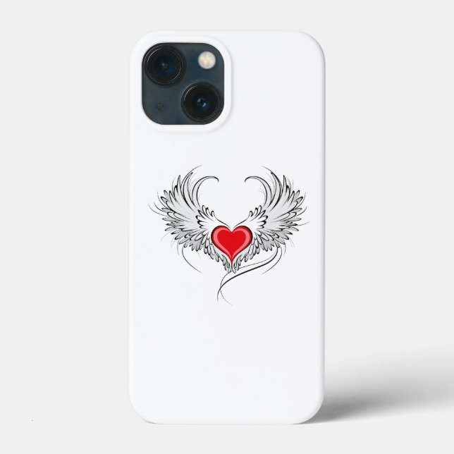 Red Angel Heart mit Flügeln Case-Mate iPhone Hülle (Rückseite)