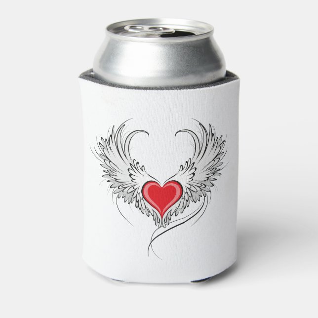 Red Angel Heart mit Flügeln Dosenkühler (Kanne Rückseite)