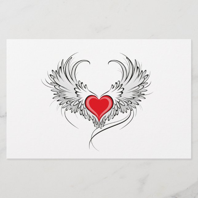 Red Angel Heart mit Flügeln Flyer (Vorne)