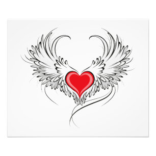 Red Angel Heart mit Flügeln Fotodruck
