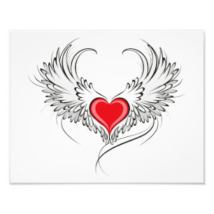 Red Angel Heart mit Flügeln Fotodruck