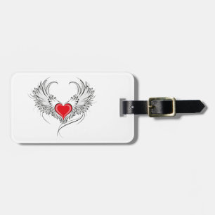 Red Angel Heart mit Flügeln Gepäckanhänger