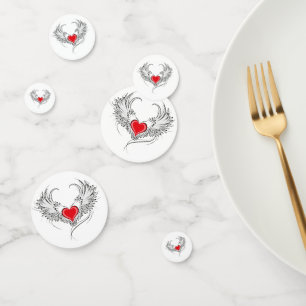 Red Angel Heart mit Flügeln Konfetti