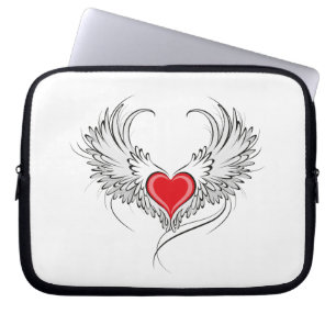Red Angel Heart mit Flügeln Laptopschutzhülle