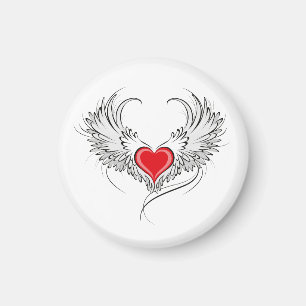 Red Angel Heart mit Flügeln Magnet