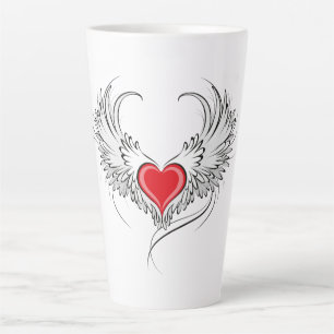 Red Angel Heart mit Flügeln Milchtasse