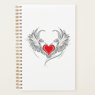 Red Angel Heart mit Flügeln Planer