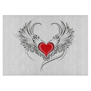 Red Angel Heart mit Flügeln Schneidebrett