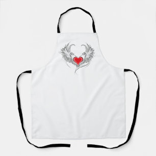 Red Angel Heart mit Flügeln Schürze