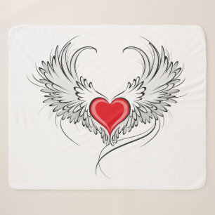 Red Angel Heart mit Flügeln Sherpadecke