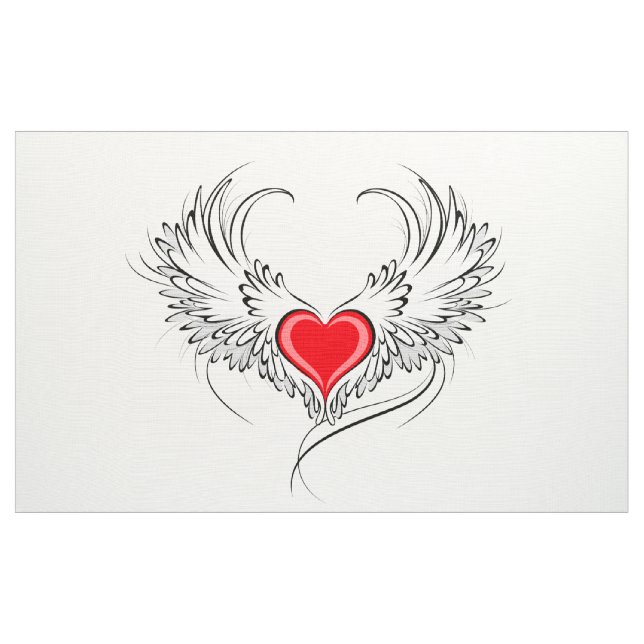 Red Angel Heart mit Flügeln Stoff (Yard (91,4 cm))
