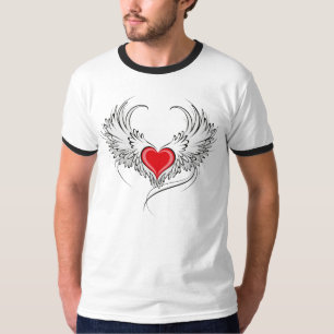 Red Angel Heart mit Flügeln T-Shirt