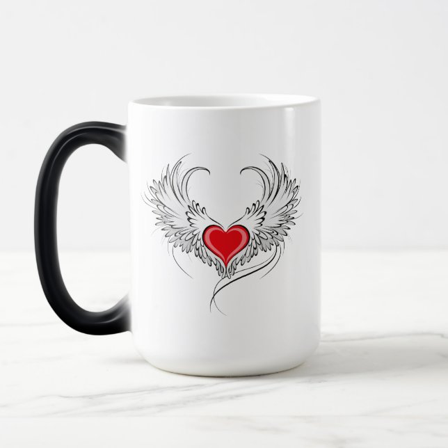 Red Angel Heart mit Flügeln Verwandlungstasse (Links)