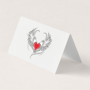Red Angel Heart mit Flügeln Visitenkarten