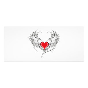 Red Angel Heart mit Flügeln Werbekarte