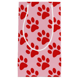 Red Animal Paw Print Kleine Geschenktüte