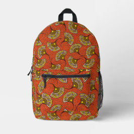 Red Ankara Fan Muster gedruckter Backpack Bedruckter Rucksack