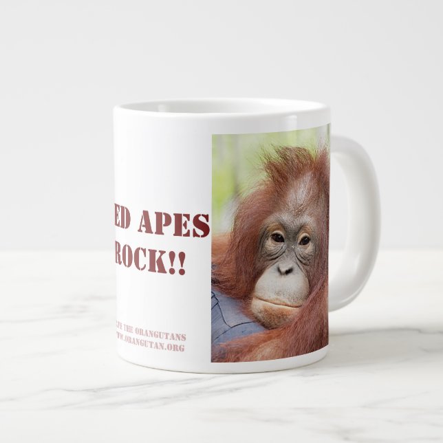 Red Apes Rock - Doctor Ann Orangutan Jumbo-Tasse (Vorderseite Rechts)