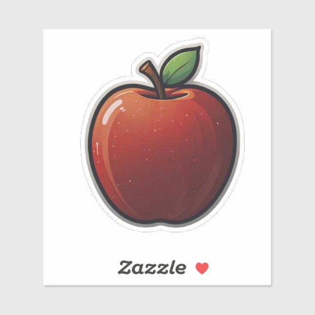 Red Apple Aufkleber - Spaß und farbenfrohe Gestalt (Blatt)