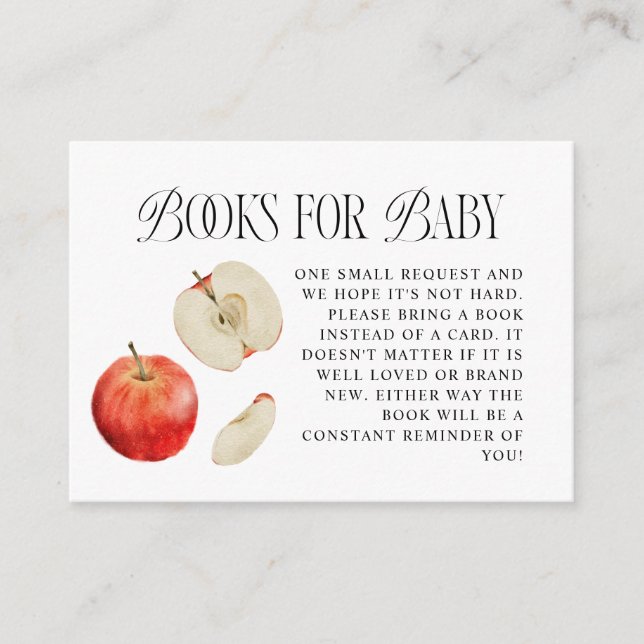 Red Apple Baby Showbuchanfrage Begleitkarte (Vorderseite)