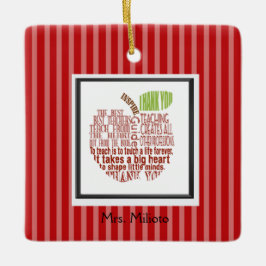 Red Apple Best Teacher Weihnachtsfeier Keramikornament