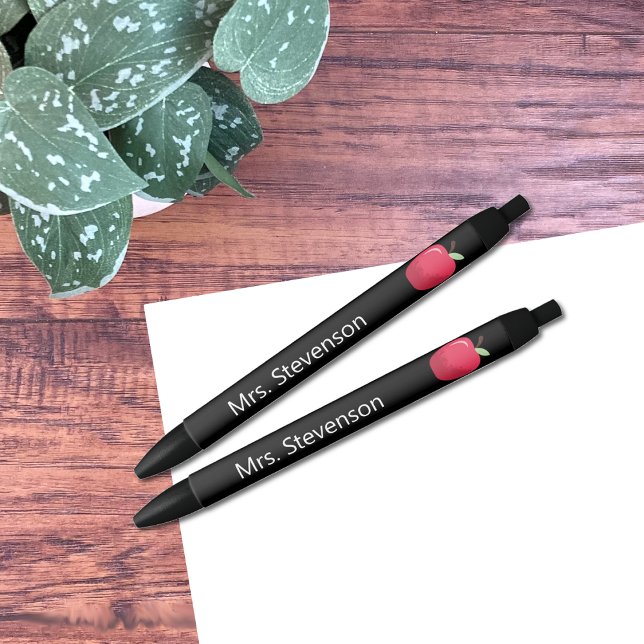 Red Apple Black Ink Teacher Pen Kugelschreiber (Red apple black ink personalized teacher pens . )